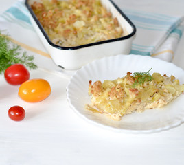 casserole of cauliflower and chicken