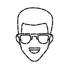 Man with hat smiling cartoon icon vector illustration graphic design