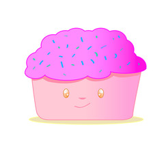 Magdalena rosa con cara divertida