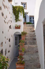 ESCALIER THIRA SANTORIN CYCLADES GRECE