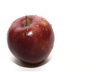 closeup isolated juicy red apple