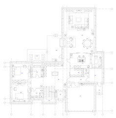 Standard living room furniture symbols set