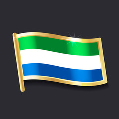 Fototapeta premium flag of Sierra Leone in the form of badge, flat image