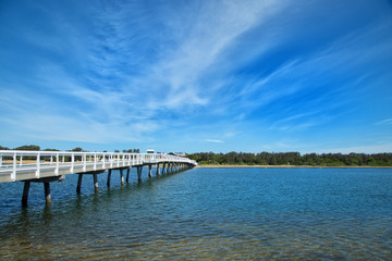 Fototapeta na wymiar Bridge at Lake Entrance in Australia