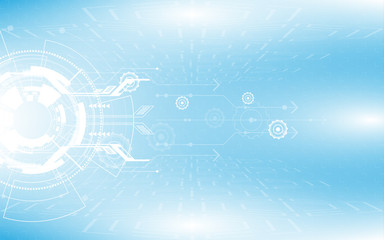 Grey white Abstract technology background with various technology elements