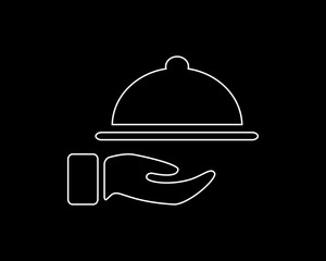 serving food thin line icon illustration design