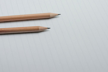 Pencils On The Lined Paper.