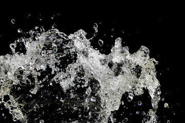 water splash isolated on black background