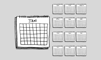 Hand Drawn Calendar Vector Illustration