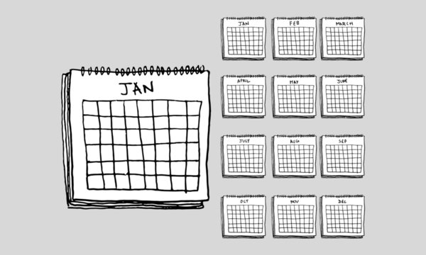 Hand Drawn Calendar Vector Illustration