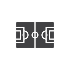 Soccer field icon vector, filled flat sign, solid pictogram isolated on white. Football symbol, logo illustration.
