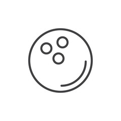 Bowling ball line icon, outline vector sign, linear style pictogram isolated on white. Symbol, logo illustration. Editable stroke