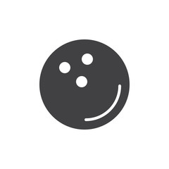 Bowling ball icon vector, filled flat sign, solid pictogram isolated on white. Symbol, logo illustration.