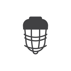 Hockey helmet icon vector, filled flat sign, solid pictogram isolated on white. Symbol, logo illustration.