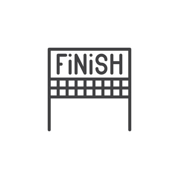 Finish line icon, outline vector sign, linear style pictogram isolated on white. Symbol, logo illustration. Editable stroke