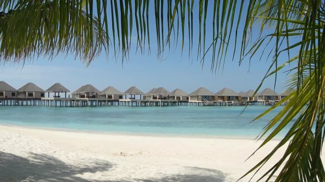 Private Bungalows of a Beach Resort in the Maldives