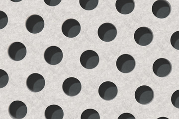 Plain concrete surface with cylindrical holes