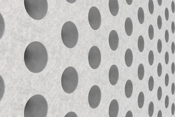 Plain concrete surface with cylindrical holes