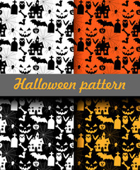 Naklejka na ściany i meble Halloween patterns set. vector illustration