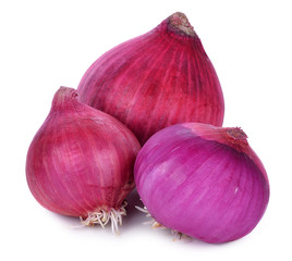 Red onion isolated on white background