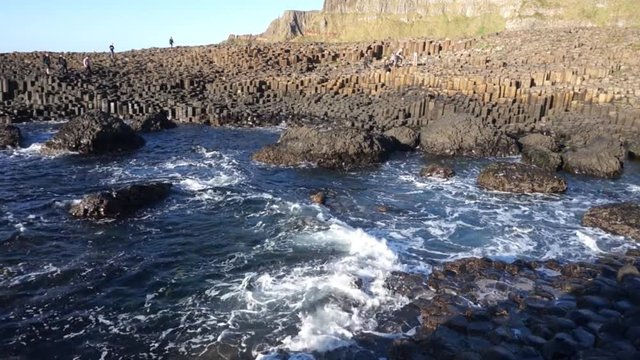 Ireland, MAY 8: The famous ancient volcanic eruption - Giant's Causeway on MAY 8, 2017 at County Antrim, Northern Ireland