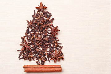 Christmas tree made from spices © anetlanda