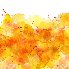 watercolor abstract yellow splashes background 