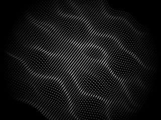 Abstract wave dotted on black. Modern background.