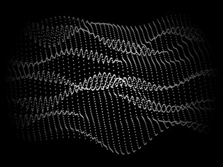 Abstract wave dotted on black. Modern background.