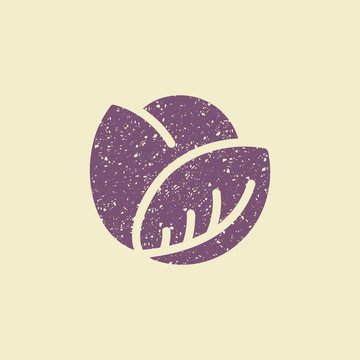 Stylized flat icon of a red cabbage.