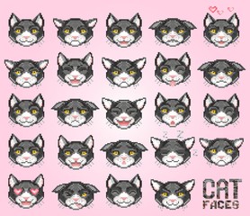 cat emoticon, vector