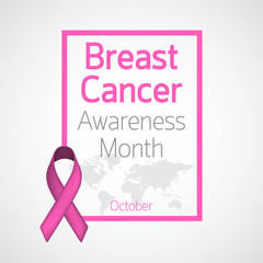 Breast Cancer Awareness Month vector icon illustration