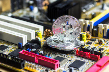 Bitcoins is a silver colour on the motherboard