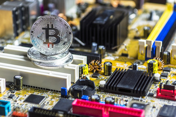 Bitcoins is a silver colour on the motherboard