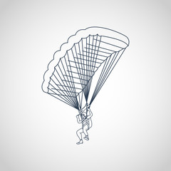 Parachuting vector logo icon illustration