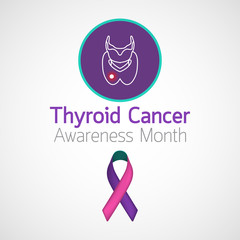 Fototapeta premium thyroid cancer awareness month vector icon illustration