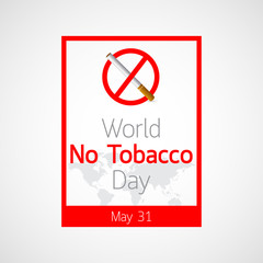 World No Tobacco Day vector icon illustration
