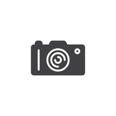 Photo camera icon vector, filled flat sign, solid pictogram isolated on white. Symbol, logo illustration.