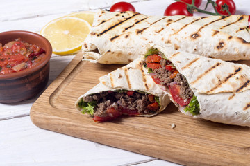 Homemade tasty burrito