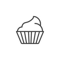 Cupcake line icon, outline vector sign, linear style pictogram isolated on white. Symbol, logo illustration. Editable stroke