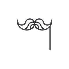 Mustache line icon, outline vector sign, linear style pictogram isolated on white. Symbol, logo illustration. Editable stroke
