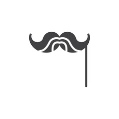 Mustache icon vector, filled flat sign, solid pictogram isolated on white. Symbol, logo illustration.