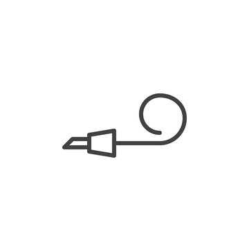 Party blower line icon, outline vector sign, linear style pictogram isolated on white. Symbol, logo illustration. Editable stroke
