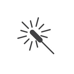 Sparkler icon vector, filled flat sign, solid pictogram isolated on white. Symbol, logo illustration.