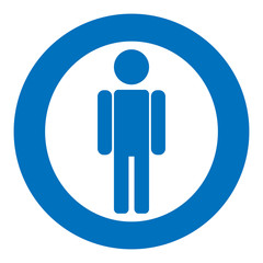 Gender icon symbol. Male boy man icon. Blue vector symbol.