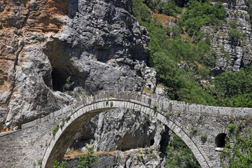 kokkori old stone arched bridge Zagoria Greece