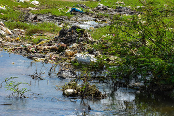 Mountain garbage in developing countries South East Asia
