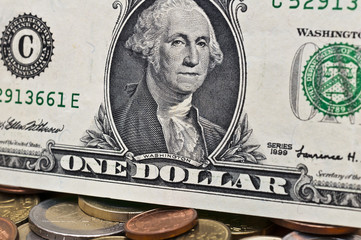 Porträt auf der 1 US Dollar Banknote 