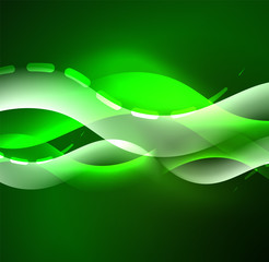 Vector glowing wave, smoke design wavy lines