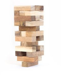 Jenga wooden block tower